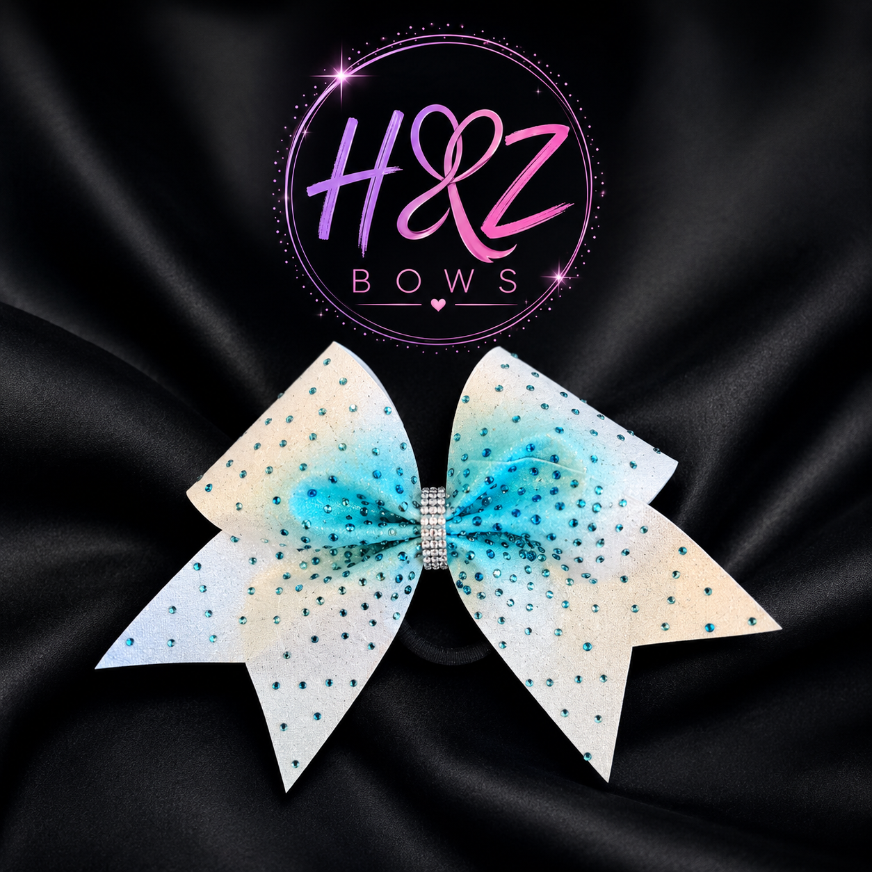 Ombre Rhinestone Cheer Bow