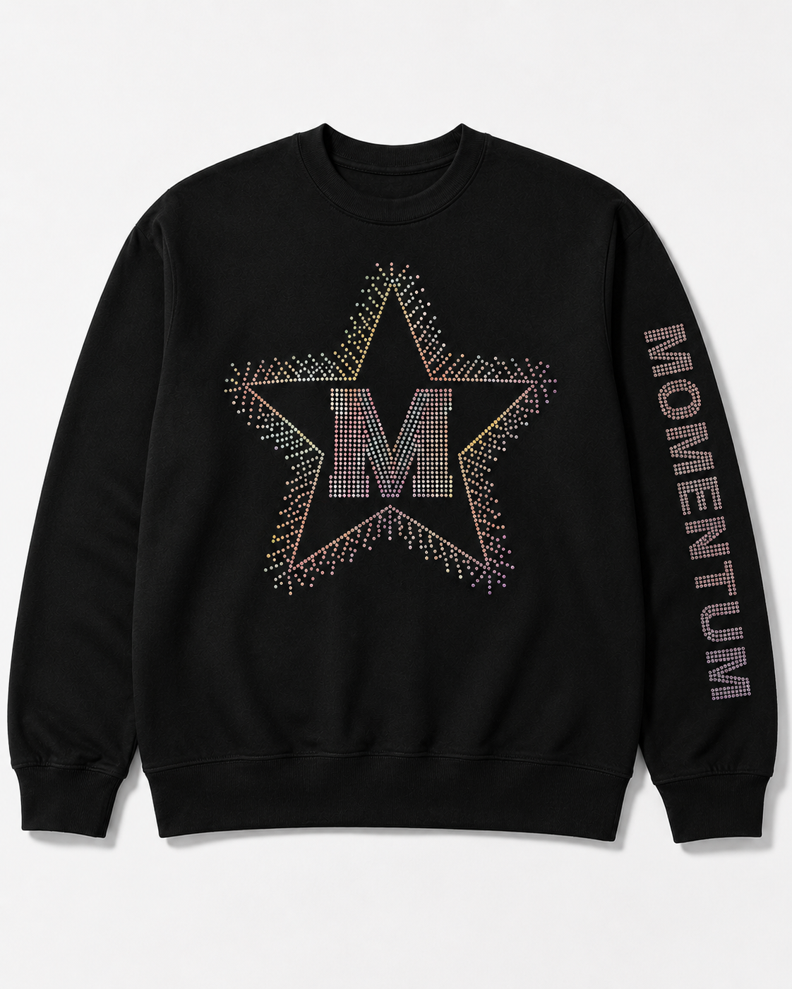 Crew Neck Sweat Shirt with full rhinestones